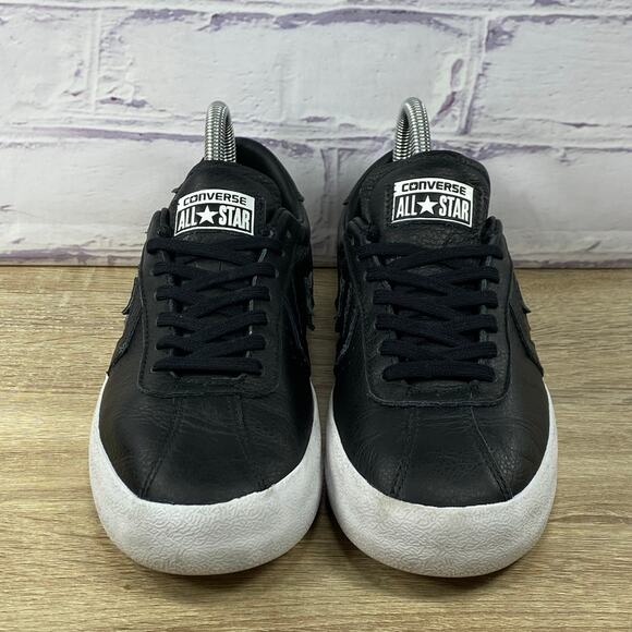 Converse One Star Black Leather Low Top Sneakers Women's 8.5 Men's 7 CTAS Shoes - Picture 2 of 8